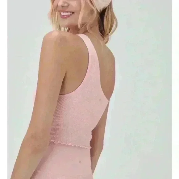 NWT SPIRITUAL GANGSTER LUNA ONE SHOULDER SEAMLESS TANK - PEONY Xs/s - Picture 2 of 5